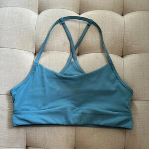 SP Athletic sport bra blue teal strappy cutout size medium open back smoothing‎